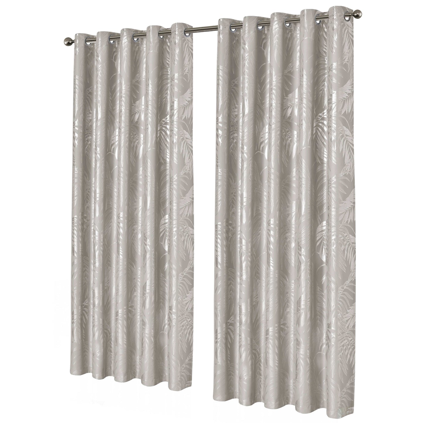 Leaf Natural Sparkle Blackout Curtains Super Soft Thermal Insulated Eyelet Drapes for Living Room & Bedroom 2 Panels by OLIVIA ROCCO