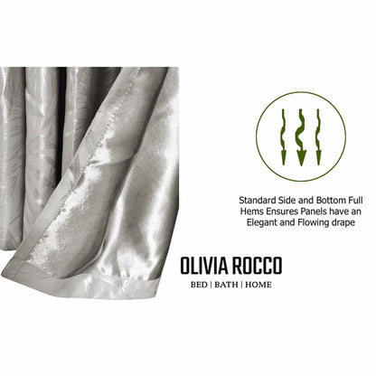 Leaf Natural Sparkle Blackout Curtains Super Soft Thermal Insulated Eyelet Drapes for Living Room & Bedroom 2 Panels by OLIVIA ROCCO