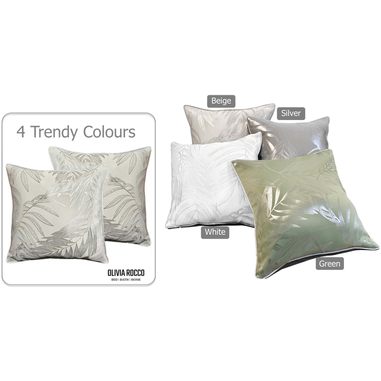 Leaf Sparkle 2 Pack Cushion Covers Leaf Natural Modern Decorative Throw Pillow Cases for Sofa or Bed by OLIVIA ROCCO