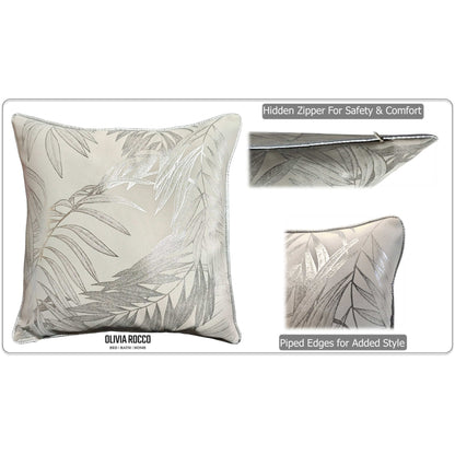 Leaf Sparkle 2 Pack Cushion Covers Leaf Natural Modern Decorative Throw Pillow Cases for Sofa or Bed by OLIVIA ROCCO