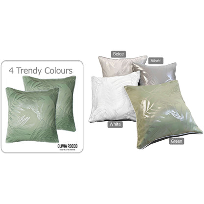 Leaf Sparkle 2 Pack Cushion Covers Leaf Sage Green Modern Decorative Throw Pillow Cases for Sofa or Bed by OLIVIA ROCCO