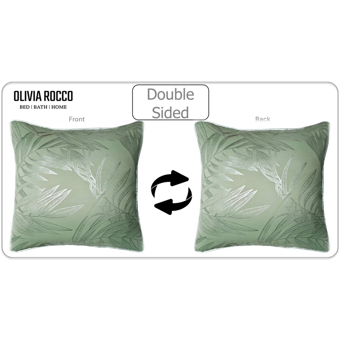 Leaf Sparkle 2 Pack Cushion Covers Leaf Sage Green Modern Decorative Throw Pillow Cases for Sofa or Bed by OLIVIA ROCCO
