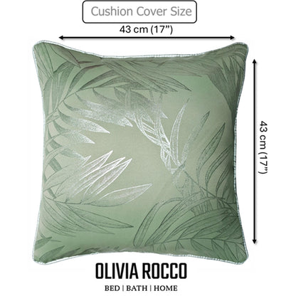 Leaf Sparkle 2 Pack Cushion Covers Leaf Sage Green Modern Decorative Throw Pillow Cases for Sofa or Bed by OLIVIA ROCCO