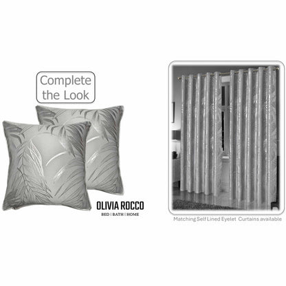 Leaf Sparkle 2 Pack Cushion Covers Leaf Silver Modern Decorative Throw Pillow Cases for Sofa or Bed by OLIVIA ROCCO