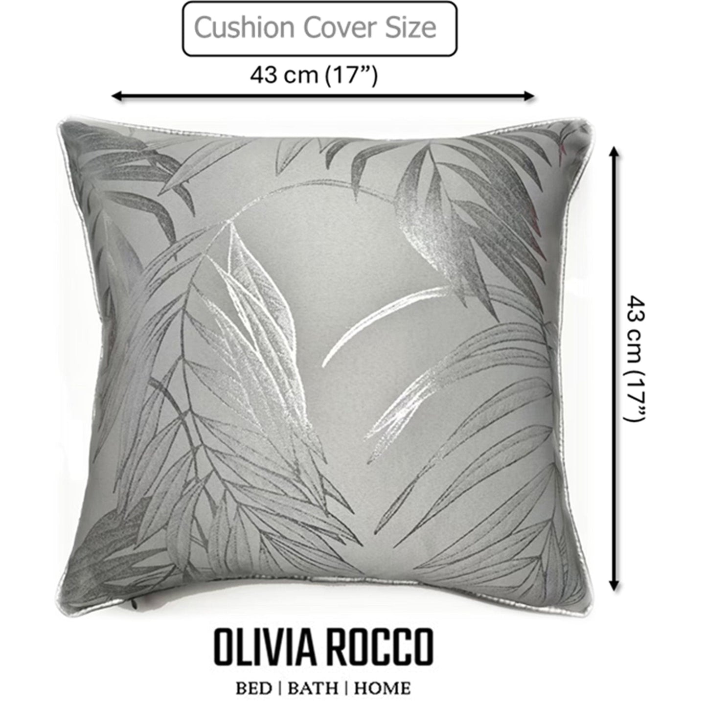 Leaf Sparkle 2 Pack Cushion Covers Leaf Silver Modern Decorative Throw Pillow Cases for Sofa or Bed by OLIVIA ROCCO