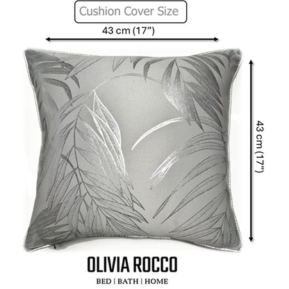 Leaf Sparkle 2 Pack Cushion Covers Leaf Silver Modern Decorative Throw Pillow Cases for Sofa or Bed by OLIVIA ROCCO