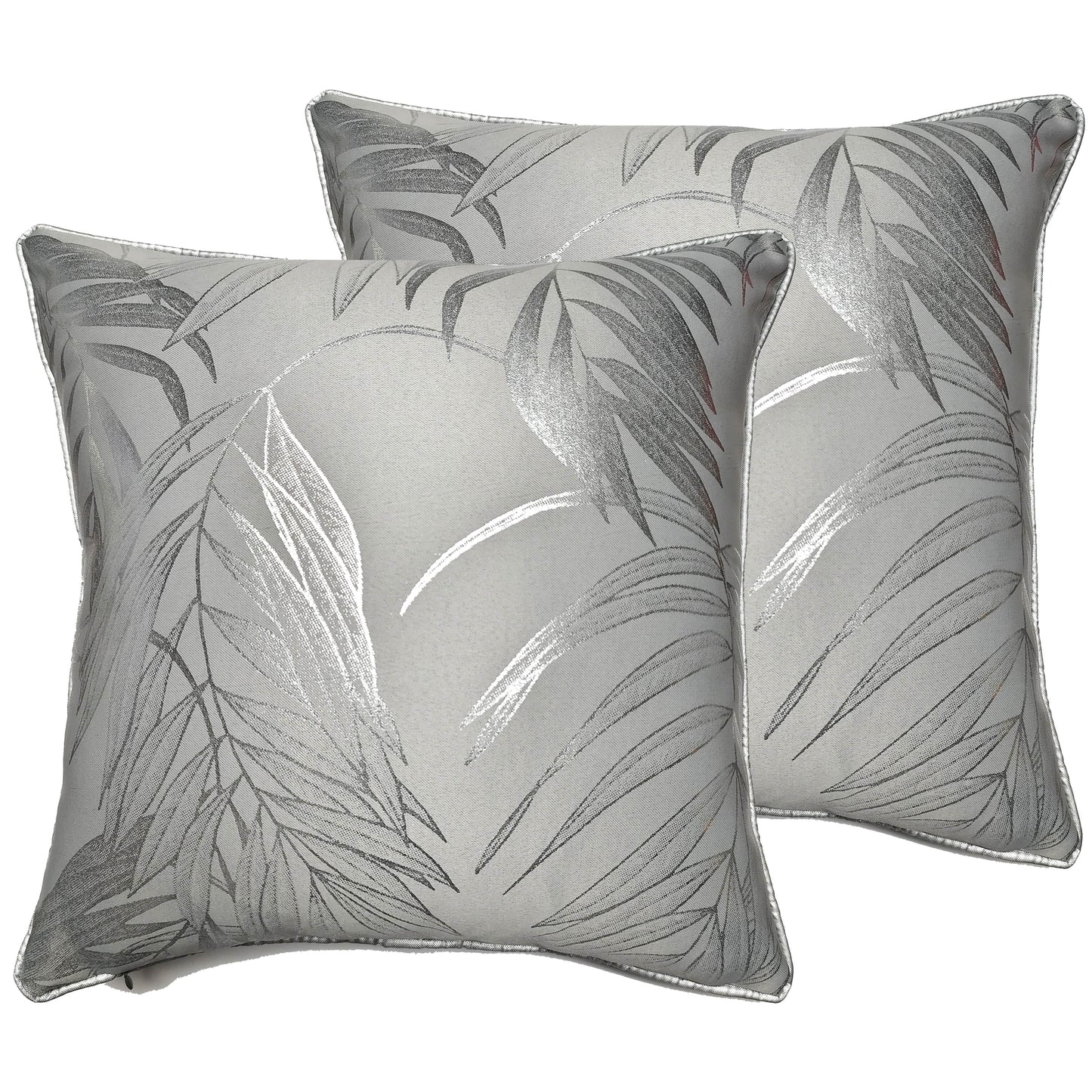 Leaf Sparkle 2 Pack Cushion Covers Leaf Silver Modern Decorative Throw Pillow Cases for Sofa or Bed by OLIVIA ROCCO