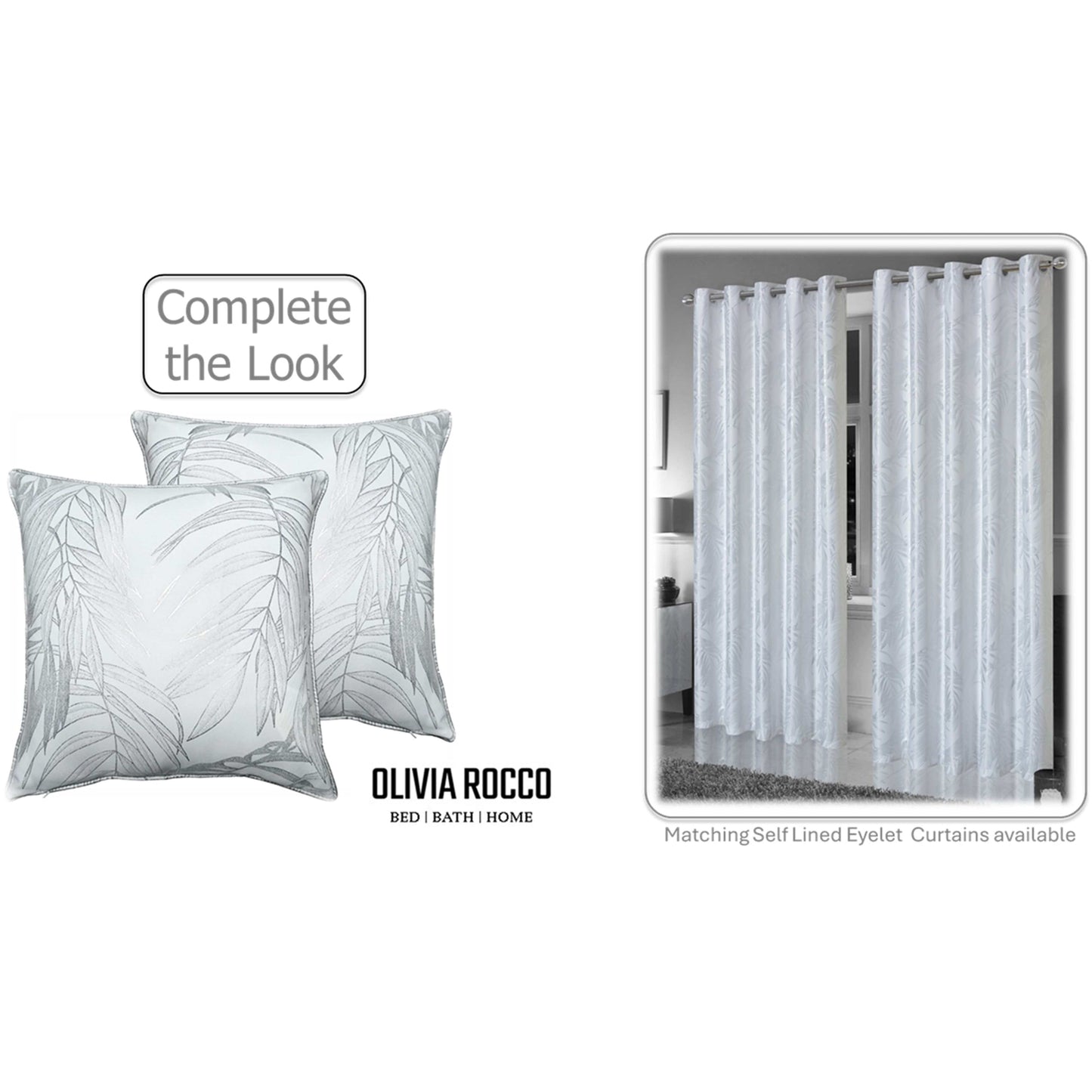 Leaf Sparkle 2 Pack Cushion Covers Leaf White Modern Decorative Throw Pillow Cases for Sofa or Bed by OLIVIA ROCCO