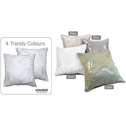 Leaf Sparkle 2 Pack Cushion Covers Leaf White Modern Decorative Throw Pillow Cases for Sofa or Bed by OLIVIA ROCCO