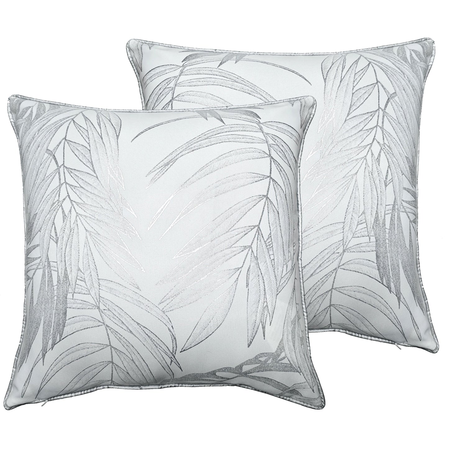 Leaf Sparkle 2 Pack Cushion Covers Leaf White Modern Decorative Throw Pillow Cases for Sofa or Bed by OLIVIA ROCCO