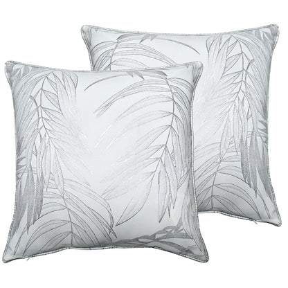 Leaf Sparkle 2 Pack Cushion Covers Leaf White Modern Decorative Throw Pillow Cases for Sofa or Bed by OLIVIA ROCCO