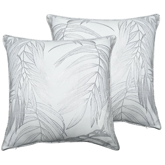 Leaf Sparkle 2 Pack Cushion Covers Leaf White Modern Decorative Throw Pillow Cases for Sofa or Bed by OLIVIA ROCCO