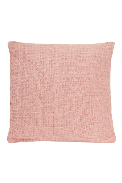 Lisbon Pure Indian Cotton Handwoven Honeycomb Vibrant Cushion Covers for Indoor Outdoor Use in Grey Ochre Navy Teal Silver Pink 17x17 and 24x24 Inches by OLIVIA ROCCO