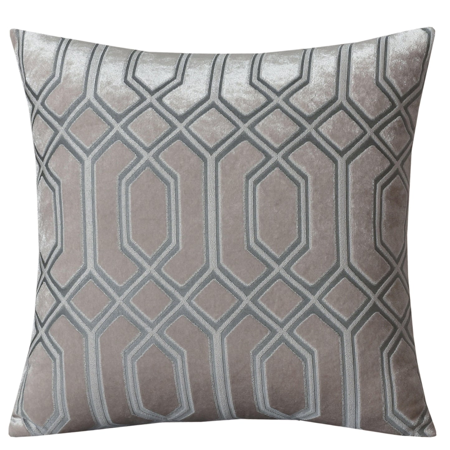 Luxe Geo Velvet Cushion Covers 2 Pack Champagne Geometric Decorative Cushions for Sofa Bed & Living Room by OLIVIA ROCCO