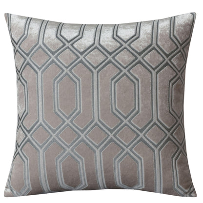 Luxe Geo Velvet Cushion Covers 2 Pack Champagne Geometric Decorative Cushions for Sofa Bed & Living Room by OLIVIA ROCCO
