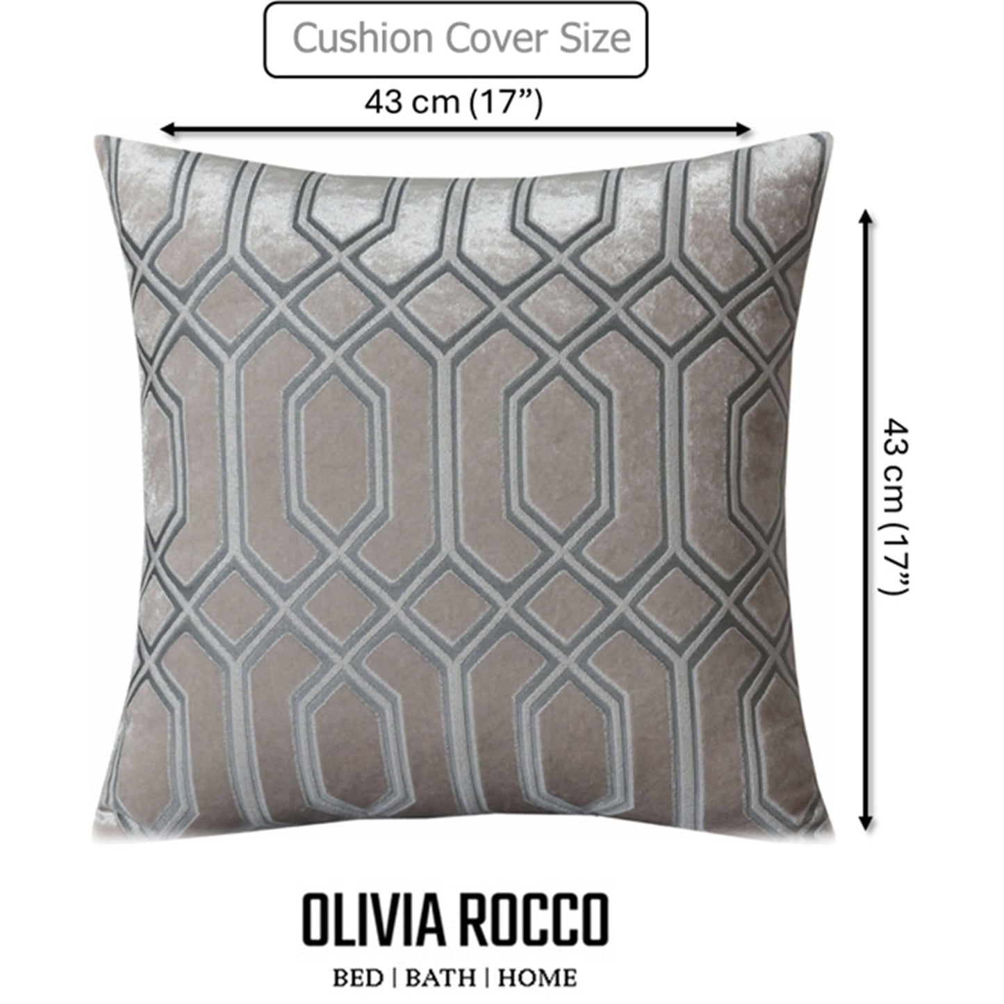 Luxe Geo Velvet Cushion Covers 2 Pack Champagne Geometric Decorative Cushions for Sofa Bed & Living Room by OLIVIA ROCCO