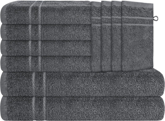 Maris 10 Piece Charcoal Towel Bale Set 2 Bath Towels, 4 Hand Towels & 4 Gloves Soft Cotton Hotel Quality by OLIVIA ROCCO