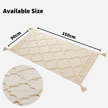 Marrakesh Hand Woven Cotton Rug Eco-Friendly Durable Carpet for Living Room Bedroom Kitchen and Entryway Luxury Tufted Home Decor in Multiple Sizes by OLIVIA ROCCO