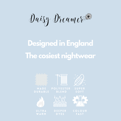 Matching Mother Daughter Raccoon Fleece Hooded Pyjama Set with Sherpa Lining and Embroidered Design for Family Bonding by Daisy Dreamer