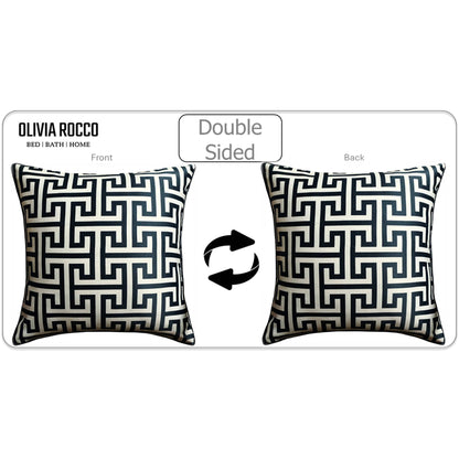 Milano Black 2 Pack Scatter Cushion Covers Soft Touch Decorative Throw Pillows with Hidden Zipper for Sofa or Bed by OLIVIA ROCCO