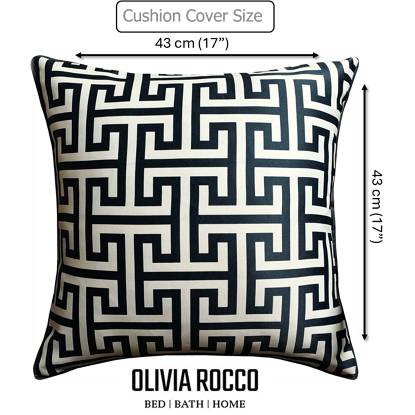 Milano Black 2 Pack Scatter Cushion Covers Soft Touch Decorative Throw Pillows with Hidden Zipper for Sofa or Bed by OLIVIA ROCCO