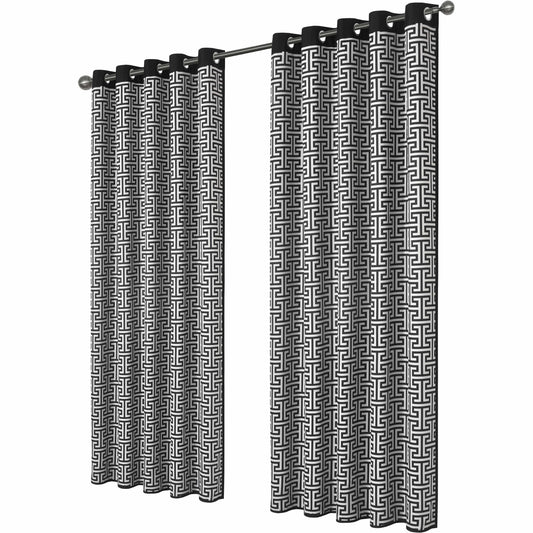 Milano Geometric Blackout Curtains Thermal Insulated Eyelet Pair Light-Blocking Window Drapes for Stylish Home Decor by OLIVIA ROCCO