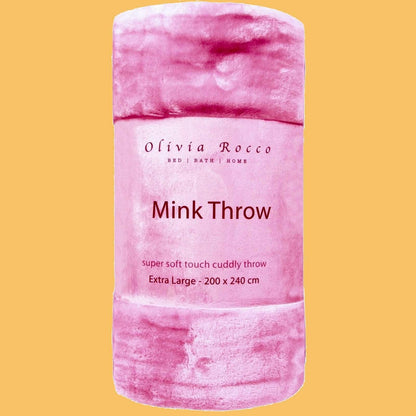 Mink Faux Fur Velvet Touch Extra Large Luxury Throw Blanket Soft Warm and Calming Colours for Bed & Sofa by OLIVIA ROCCO