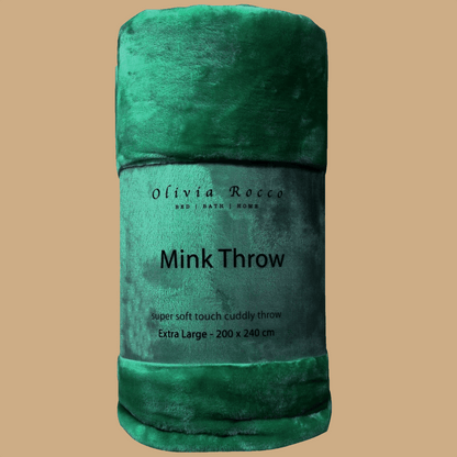 Mink Faux Fur Velvet Touch Extra Large Luxury Throw Blanket Soft Warm and Calming Colours for Bed & Sofa by OLIVIA ROCCO