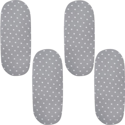 Moses Basket Jersey Fitted Sheet 100% Cotton - Pack Of 4