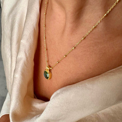 Tetra Square Gemstone Pendant Silver Amazonite