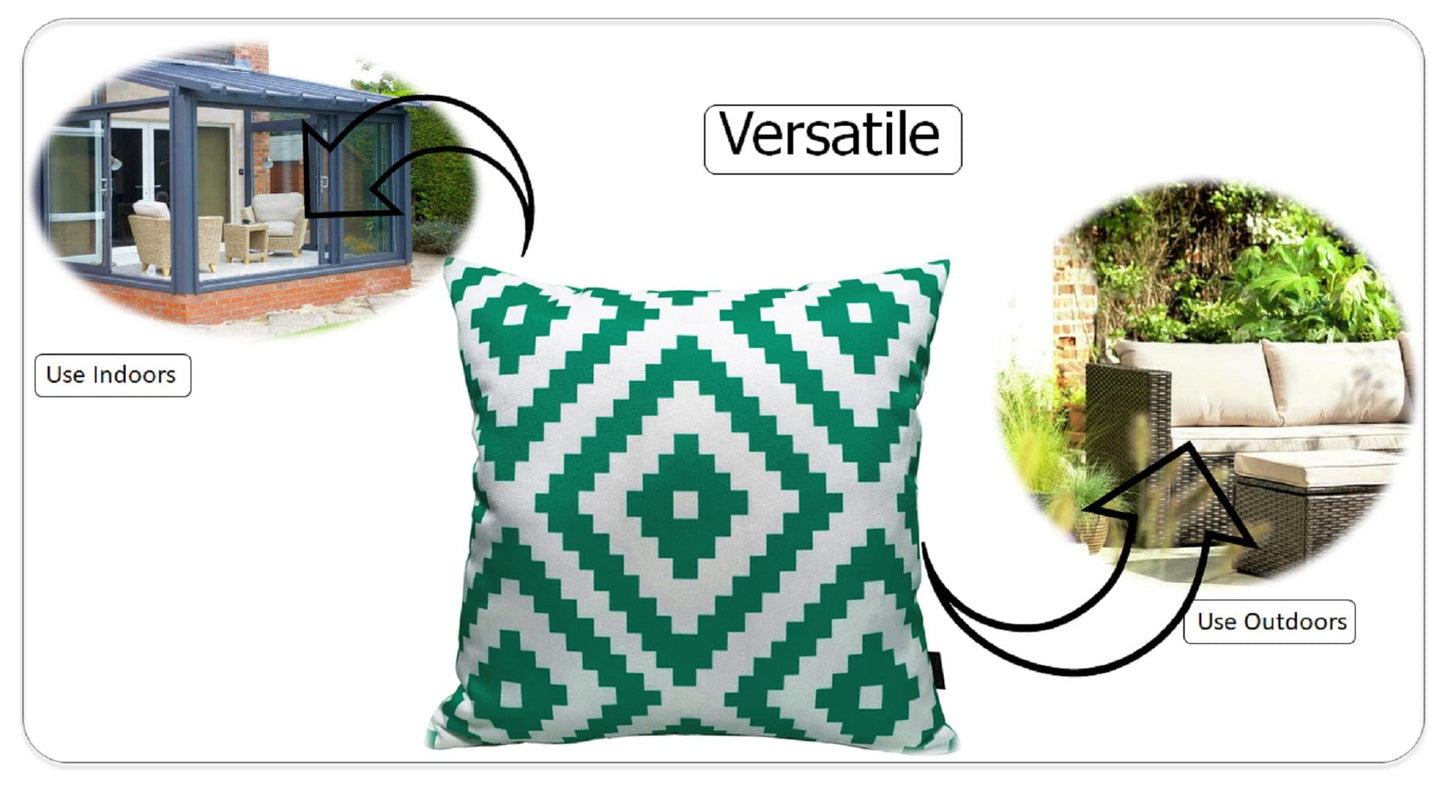 Nairobi Lime Green Outdoor Waterproof Patio Garden Cushions Durable Weather-Resistant Polyester Comfortable Hollow-Fibre Filled Versatile Indoor Outdoor Use by OLIVIA ROCCO