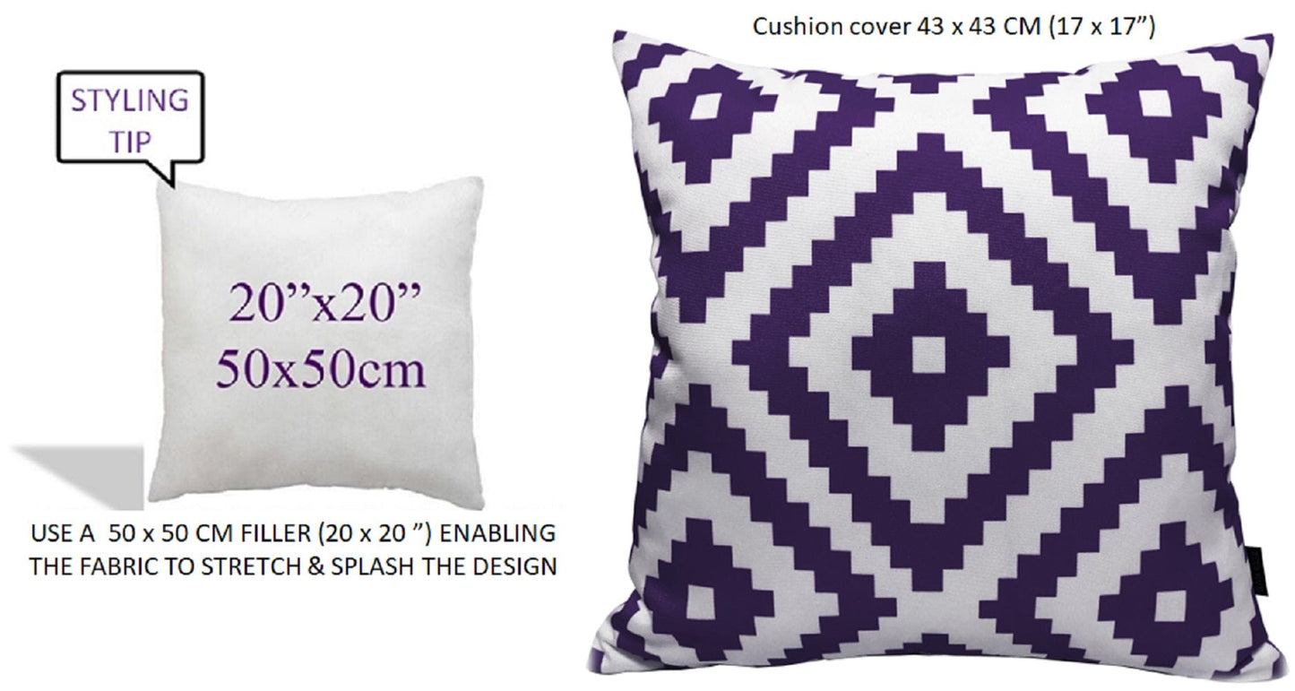 Nairobi Purple Outdoor Scatter Cushions Waterproof Weather Resistant Decorative Pillows for Garden Patio Beach Indoor 43 x 43 cm by OLIVIA ROCCO