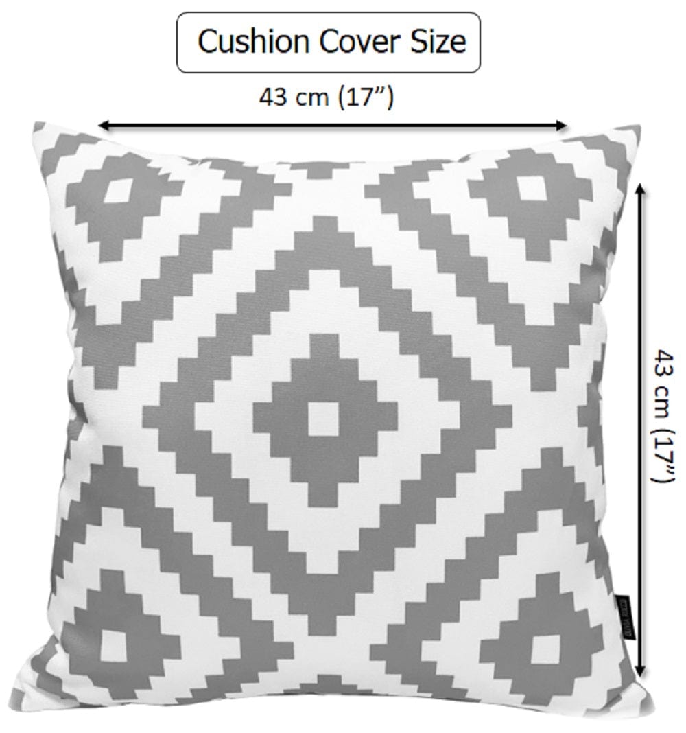 Nairobi Silver Waterproof Outdoor Cushions 17x17 Inches Weather Resistant Durable Polyester Garden Patio by OLIVIA ROCCO