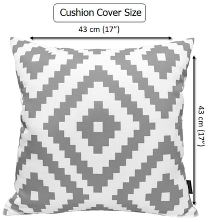 Nairobi Silver Waterproof Outdoor Cushions 17x17 Inches Weather Resistant Durable Polyester Garden Patio by OLIVIA ROCCO
