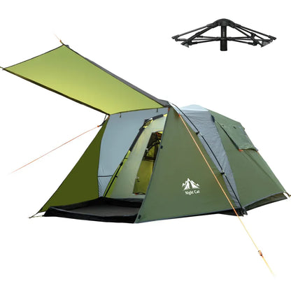 Night Cat 3-Person Pop-Up Cabin Tent with Porch