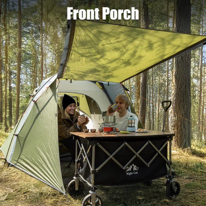 Night Cat 3-Person Pop-Up Cabin Tent with Porch