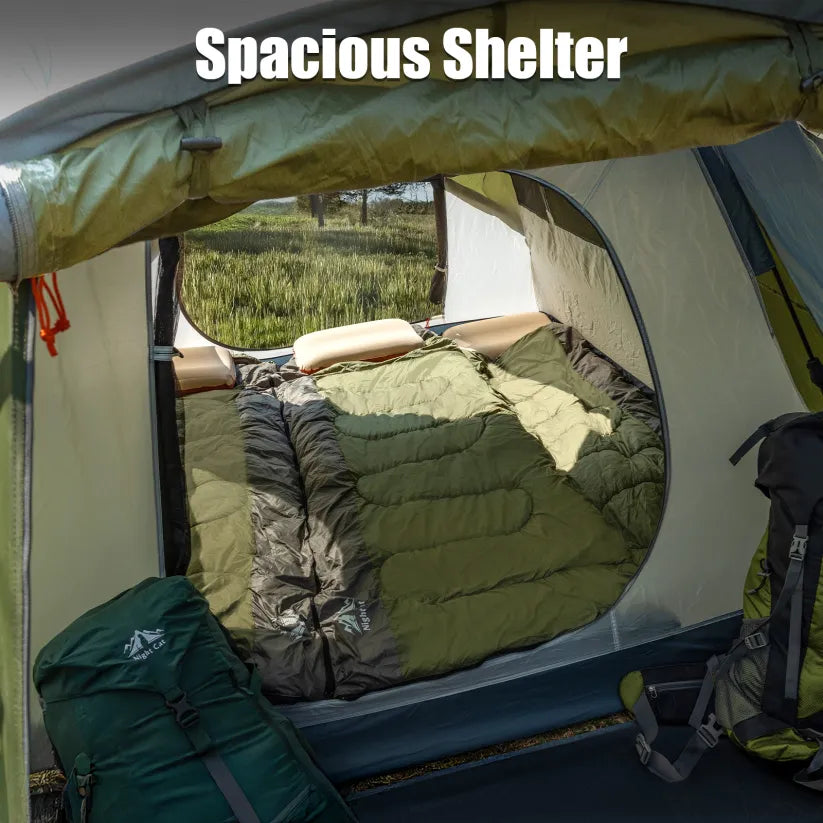 Night Cat 3-Person Pop-Up Cabin Tent with Porch