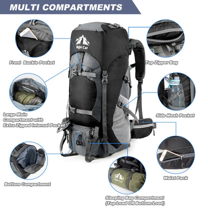 70L Night Cat Hiking Backpack