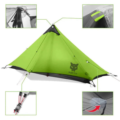 Night Cat 1 Person Ultra Lightweight Backpacking Tent