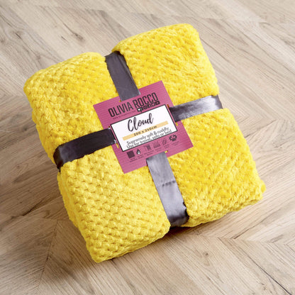 Oversized Chunky Soft Fleece Blanket Cloud Throw Faux Fur Polyester Blend Warm Stylish Home Decor Double King Beds Sofas by OLIVIA ROCCO