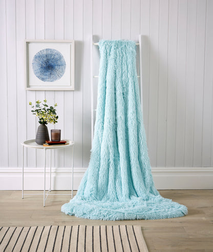 Oversized Chunky Soft Fleece Blanket Fluffy Faux Fur Throw Blanket for Bed and Sofa in Calming Colours by OLIVIA ROCCO