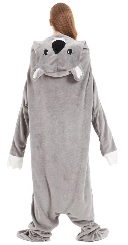 Oversized Koala Animal Wearable Blanket Hoodie Soft Fleece Hooded Blanket with Sleeves Warm Winter Loungewear by OLIVIA ROCCO