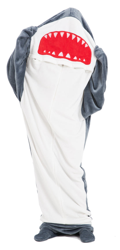 Oversized Shark Animal Wearable Blanket Hoodie Soft Fleece Hooded Blanket with Sleeves Warm Winter Loungewear by OLIVIA ROCCO