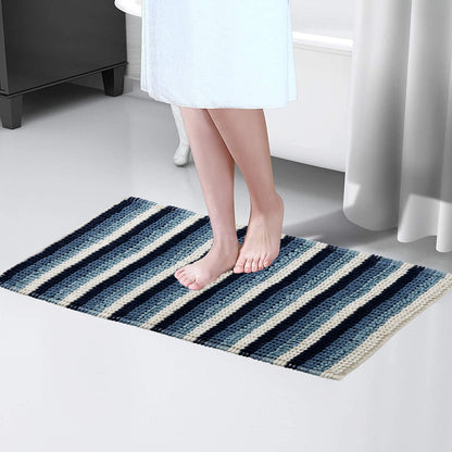Padstow Super Soft Absorbent Stripe Bathmat 50 x 80 cm Quick-Drying Anti-Slip Durable Bathroom Accessory by OLIVIA ROCCO