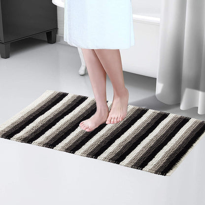 Padstow Super Soft Absorbent Stripe Bathmat 50 x 80 cm Quick-Drying Anti-Slip Durable Bathroom Accessory by OLIVIA ROCCO