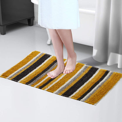 Padstow Super Soft Absorbent Stripe Bathmat 50 x 80 cm Quick-Drying Anti-Slip Durable Bathroom Accessory by OLIVIA ROCCO