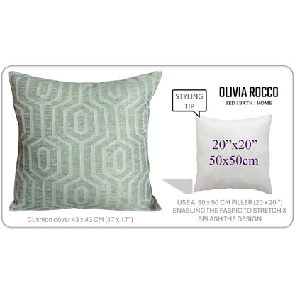 Paris Cushion Covers 2 Pack Modern Sage Green Decorative Square Scatter Cushions with Invisible Zipper for Sofa & Bed by OLIVIA ROCCO