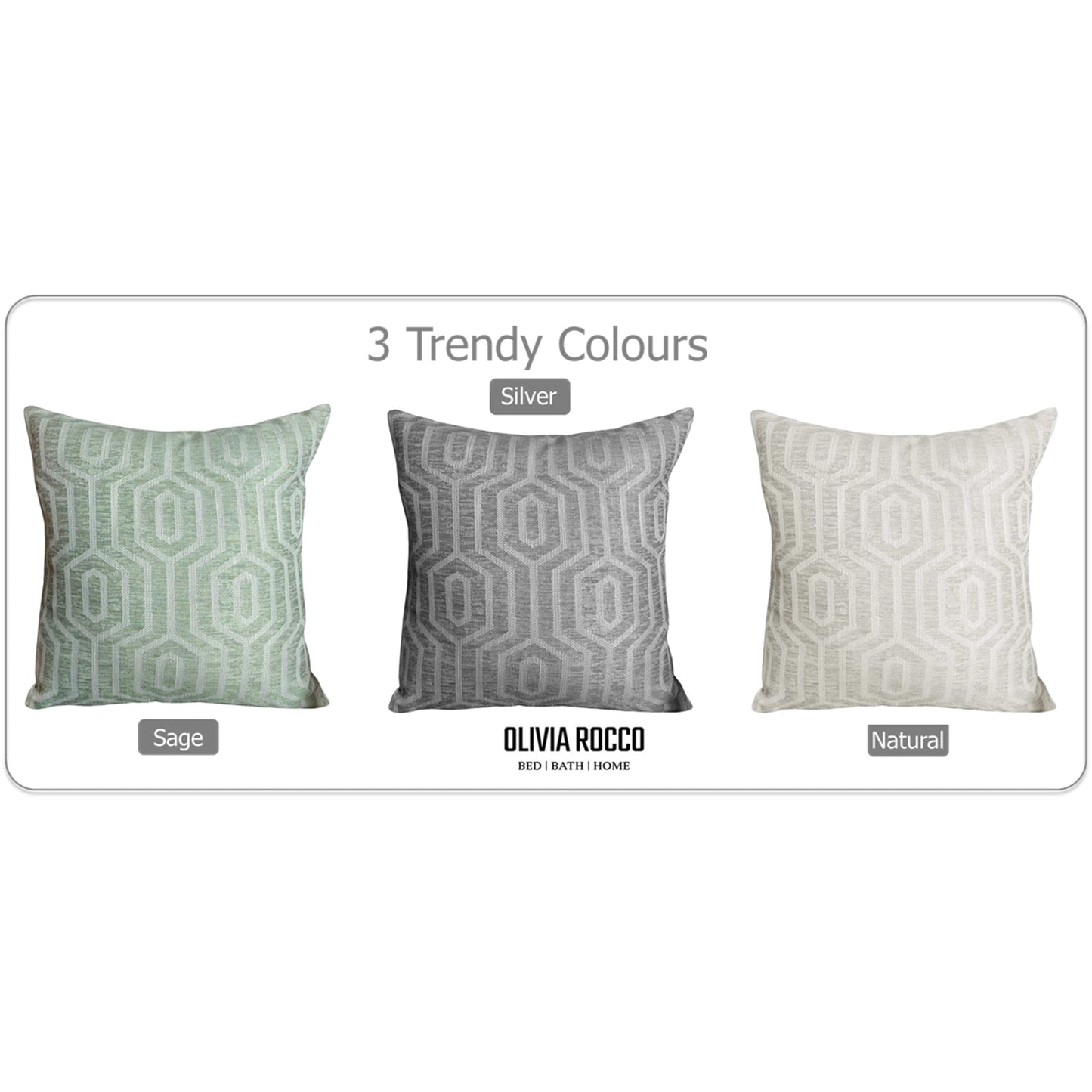 Paris Cushion Covers 2 Pack Modern Sage Green Decorative Square Scatter Cushions with Invisible Zipper for Sofa & Bed by OLIVIA ROCCO