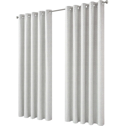 Paris Eyelet Jacquard Curtains Natural Geometric Pattern Thermal Insulated Light Blocking for Bedroom Lounge by OLIVIA ROCCO