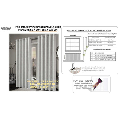 Paris Eyelet Jacquard Curtains Natural Geometric Pattern Thermal Insulated Light Blocking for Bedroom Lounge by OLIVIA ROCCO